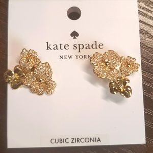 kate Spade cubic zircona multiple flower earrings